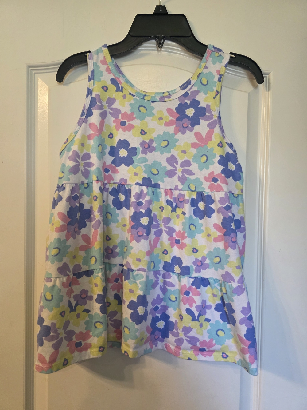 wonder nation Pastel Floral Tiered Tank Top - Blue Purple Pink Yellow